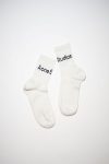 Mens Acne Studios Socks | Ribbed logo socks Black/White