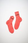 Mens Acne Studios Socks | Ribbed logo socks Blossom Pink