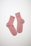 Mens Acne Studios Socks | Ribbed logo socks Bubble Gum Pink Melange