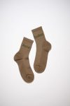 Mens Acne Studios Socks | Ribbed logo socks Khaki Green