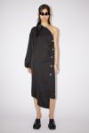 Womens Acne Studios Dresses | Satin asymmetric shirt dress Black